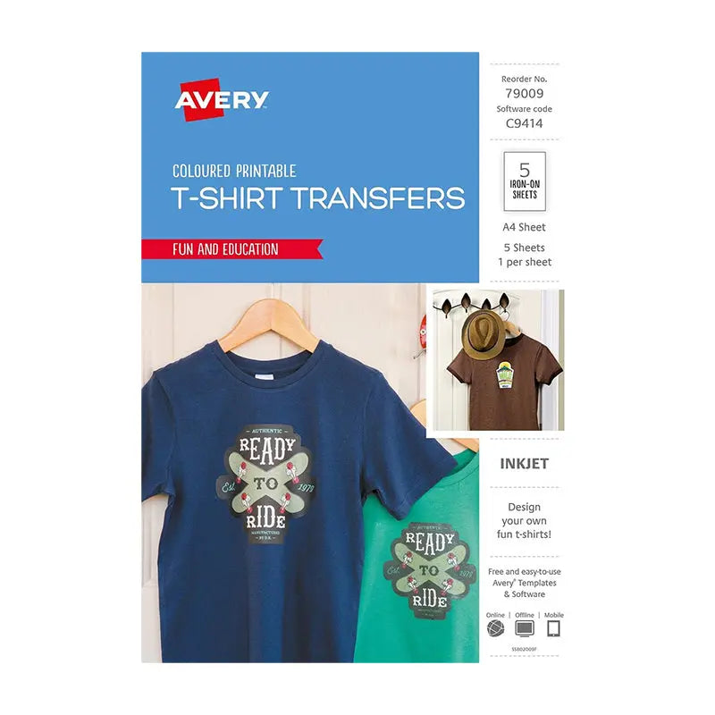 Avery T-Shirt Transfer Clr Pk5 Avery