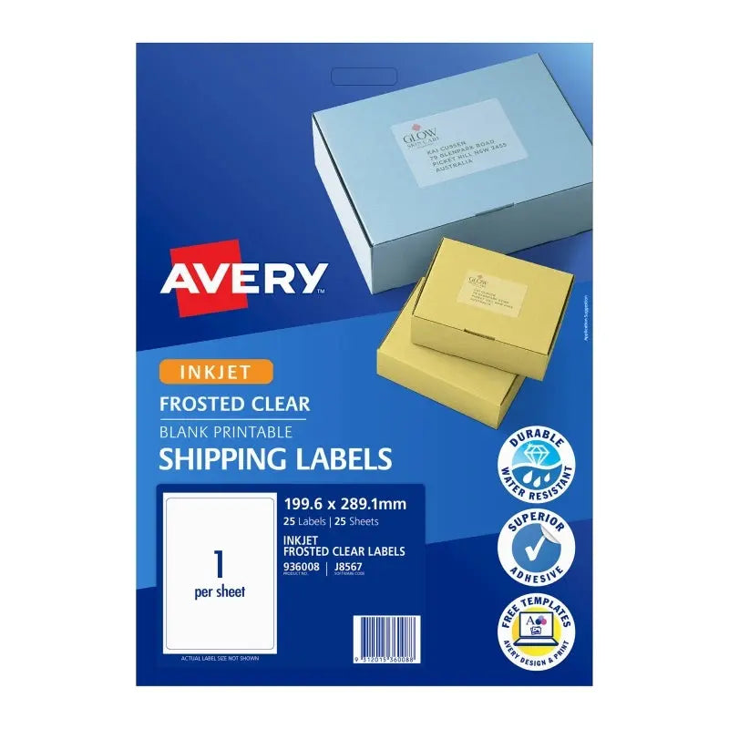 AV IJ LbClr J8567 1UP Pk25 Bx5 Avery