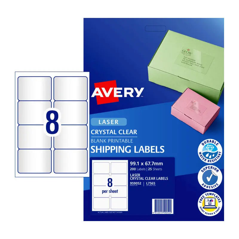 AV Lsr Lbl Clr L7565 8Up Pk25 Avery