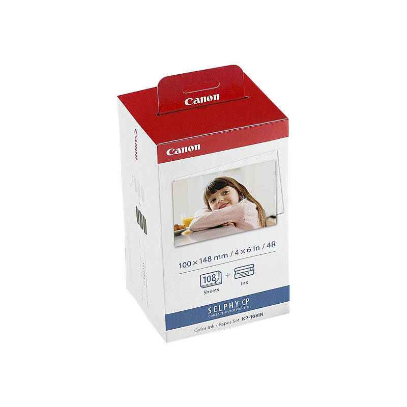 Canon KP-108IN Ink & Paper Set (CKP108IN) – 4x6" Postcard Size, 108 Sheets