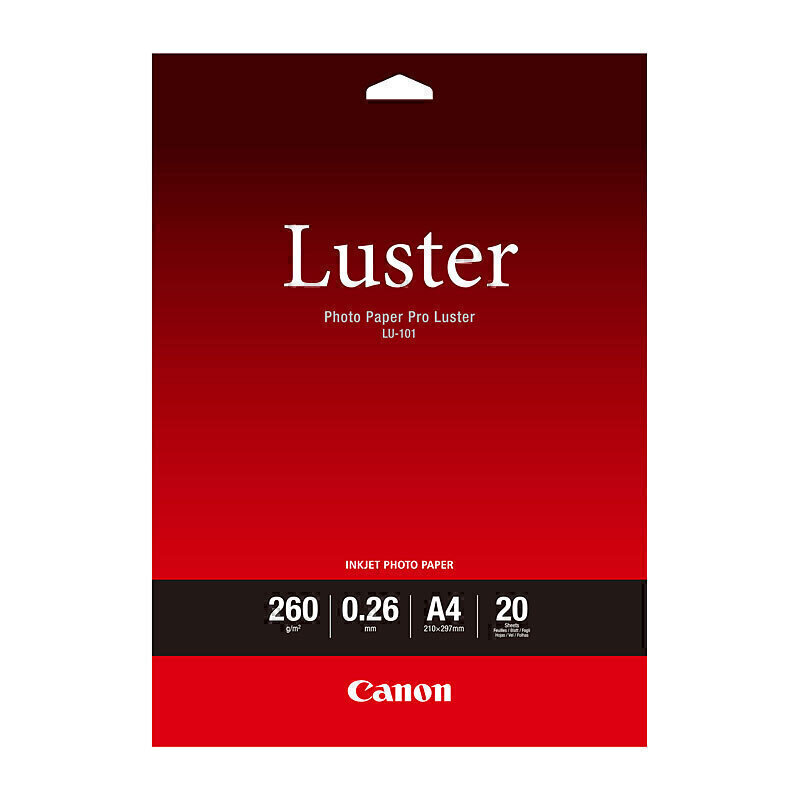 Canon Luster Photo Paper A4 (CLU101A4) – 260gsm, 20 Sheets
