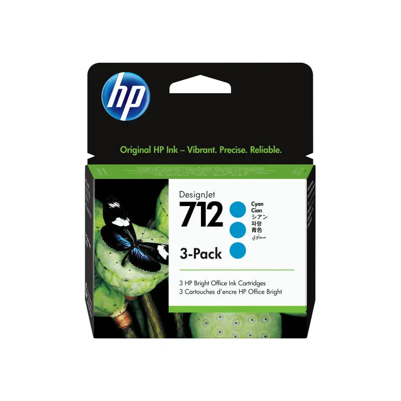 HP #712 29ml Cyan 3 Pk 3ED77A HP