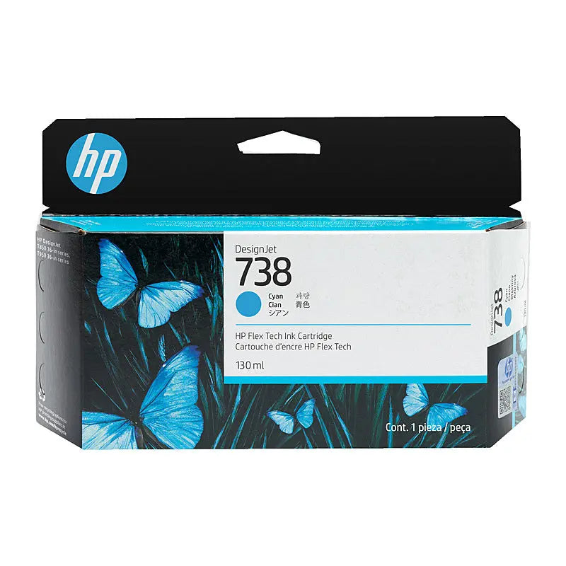 HP #738 130ml Cyan Ink 498N5A HP
