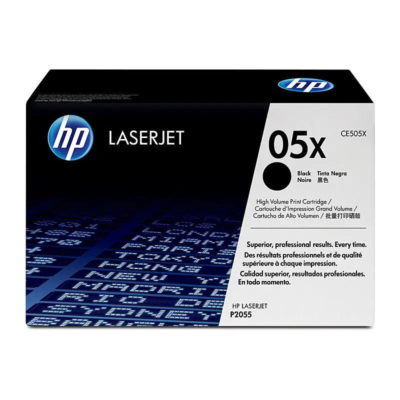 HP 05X High-Yield Black LaserJet Toner Cartridge CE505X – Approx. 6,500‑Page Yield HP