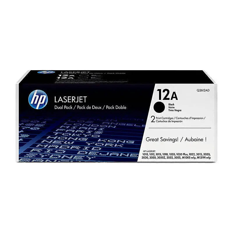HP 12A Toner Cartridge (Q2612A), Black – Compatible for LaserJet 1010/1020/1022 HP