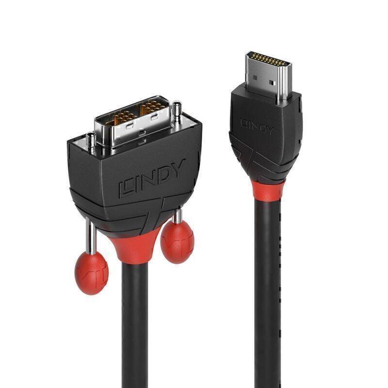 Lindy 3m HDMI to DVI-D Cable – 1080p, Gold-Plated, Black (LIN36273) Lindy