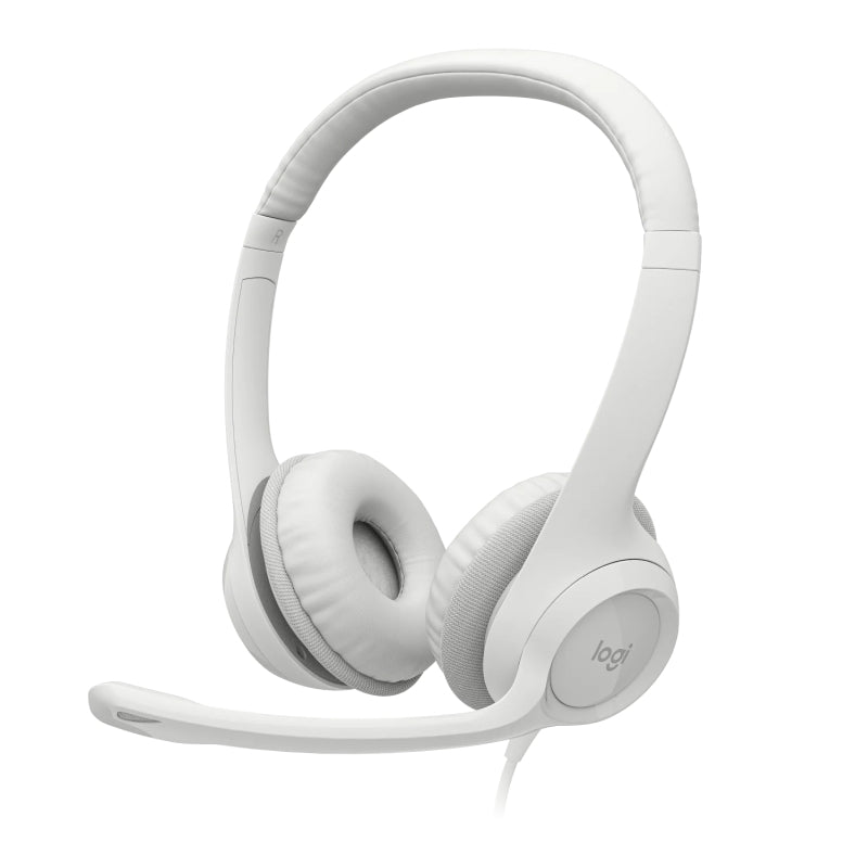 Logitech H390 USB Headset – White, On-Ear Comfort Logitech