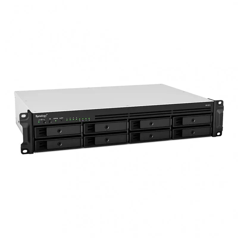 Synology RS1221+ RackStation NAS – 8-Bay, 2U Rackmount, Ryzen Quad-Core, 4GB RAM, 3-Year Warranty Synology
