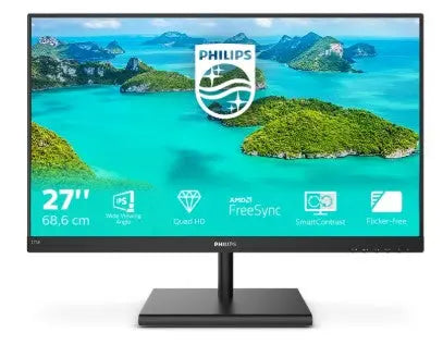Philips 275E1S 27" QHD IPS Monitor – 75Hz, Free Sync, Low Blue Mode Philips