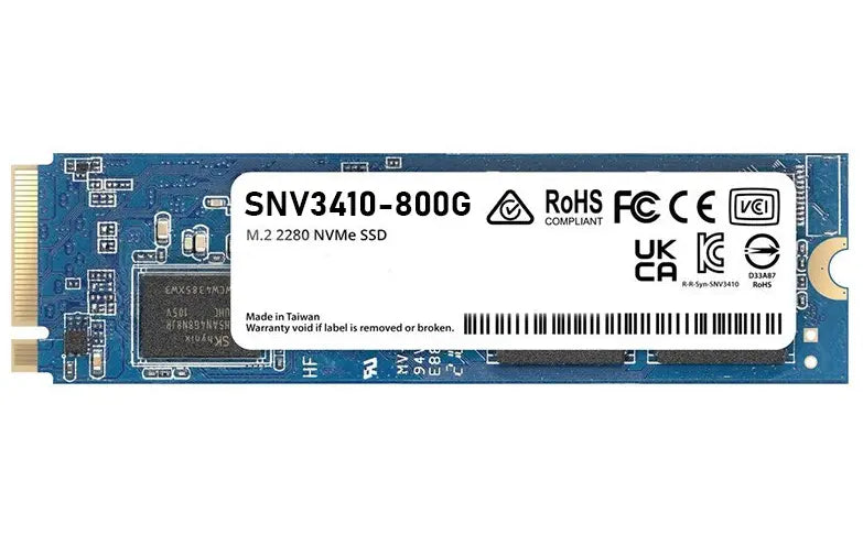 Synology SNV3410-800G 800GB M.2 NVMe SSD – PCIe 3.0, 5-Year Warranty Synology