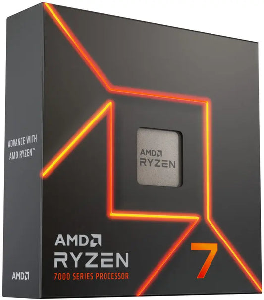 AMD 100-100000592BOX, Ryzen 7-7700, AM5 Socket, 8 Cores, 16 Threads, Base: 3.8GHz, Turbo: 5.3GHz, 32MB Cache, TDP: 65W, 3 Year Warranty AMD