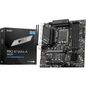 MSI PRO B760M-A WIFI DDR5 Motherboard – LGA 1700, Micro-ATX
