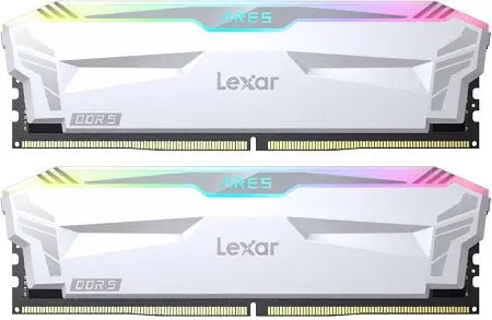 Lexar Ares RGB DDR5 32GB (2x16GB) 6400MHz CL32 Memory Kit – White Lexar