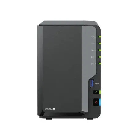 Synology DS224+, DiskStation, 2 Bay Tower, Intel Celeron J4125, 2GB DDR4 RAM, 2x3.5"/2.5" SATA HDD/SSD, 2xGbE, 2xUSB3.2, Hot Swappable, Diskless, 2 Year Warranty Synology