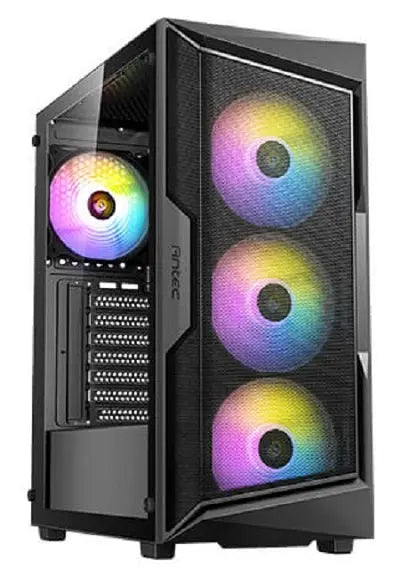 Antec AX61 ELITE, Mid-Tower, Tempered Glass, Drive Bays: 2x3.5"/1x2.5", 2x2.5", Expansion Slot: 7, Motherboard Support: ATX/Micro-ATX /ITX, Pre-Installed Fan: 4x120mm, ARGB, Black, 1 Year Warranty Antec