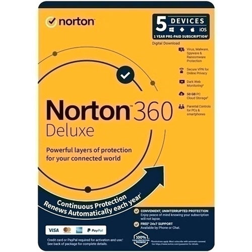 NOR SOF 360-DELUX-50GB-5DEV-1YR-RETAIL Norton
