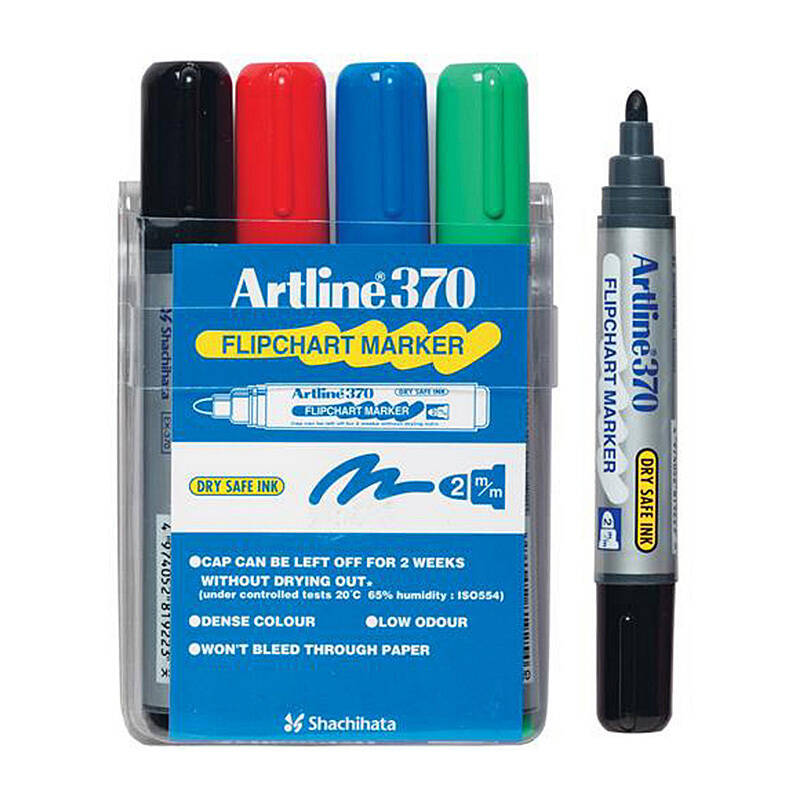 Artline 370 Flipchart Marker Assorted Wlth 4 Colours