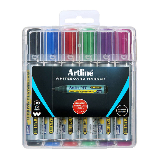 Artline 577 White Board Marker Assorted Pack 6