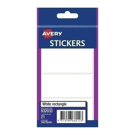 AV Wht Rect Sticker 34x76 Bx10 | Conford IT