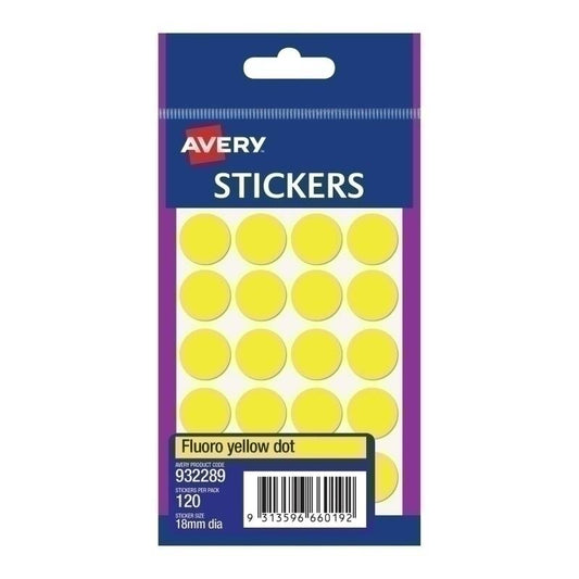 AV Yellow Dots 18mm Pk120 Bx10 | Conford IT