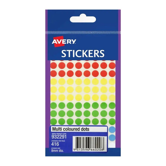 AV Multi Dot Sticker 8mm (Box of 10) – AV932291 Avery