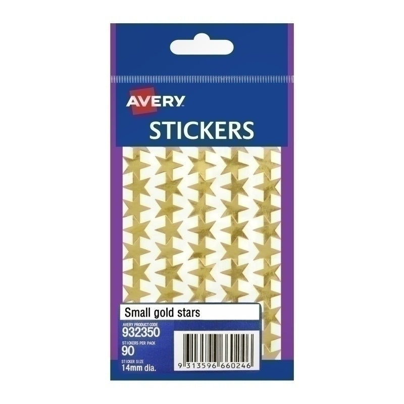 Avery Small Star Sticker Gold Bx10