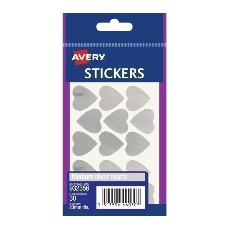 AV Med Heart Sticker Slvr Bx10 | Conford IT