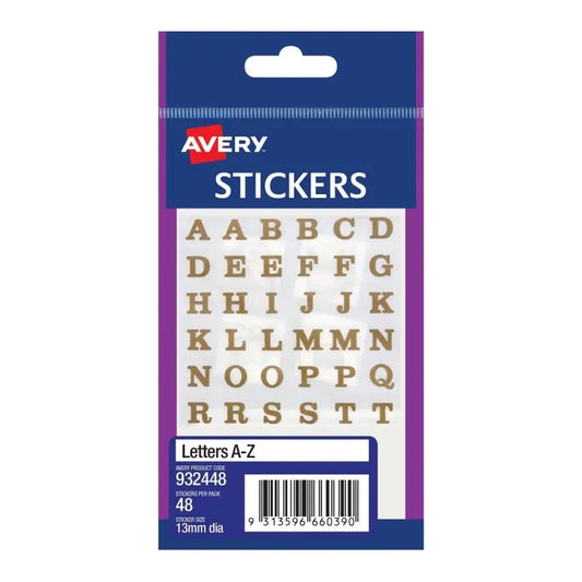 AV Gold on Transp A-Z BX10 Avery