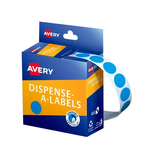 AV DispDot 14mm LtBlu 1050 Bx5 Avery