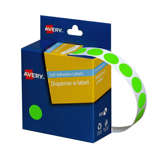 Avery Dispenser 14mm Green Roll 700