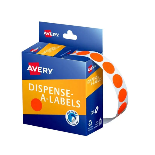 AV Disp Dot 14mm Red Pk700 Bx5 Avery