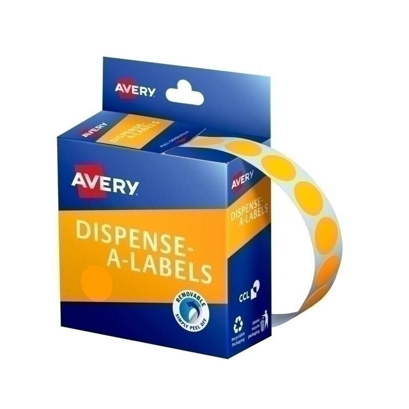 Avery Dispenser Dot 14mm Orange Pk 700 Bx5