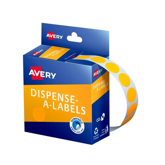 AV Disp Dot 14mm Org Pk700 Bx5 Avery