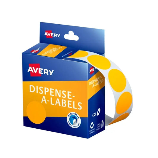 AV Disp Dot 24mm Org Pk350 Bx5 Avery