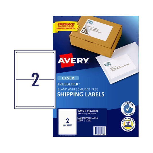 Avery Laser Label L7168 2Up Pk100