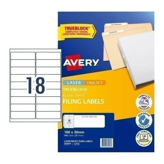 Avery Label L7172 18UP Pk25 Bx5