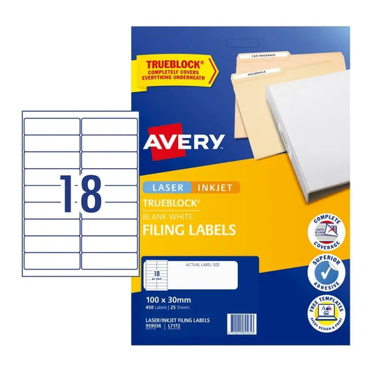 Avery LabelL7172 18UP Pk25 Bx5 Avery