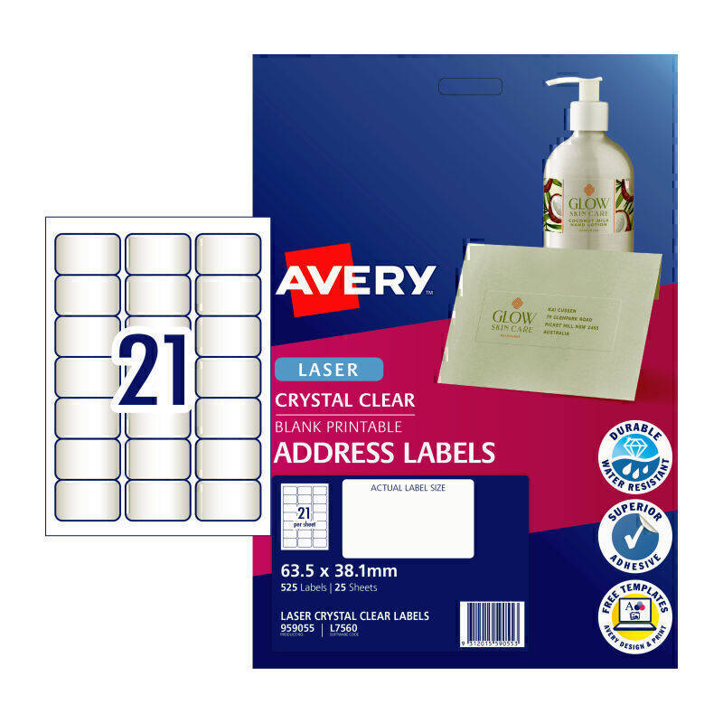 Avery Lbl Clr L7560 21Up Pk25 | Conford IT