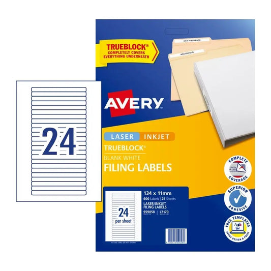 AV File Label L7170 24UP Pk25 Avery