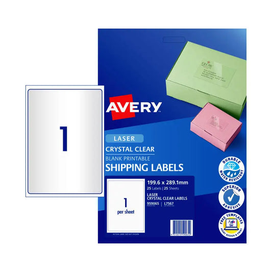 AV Lsr Lbl Clr L7567 1Up Pk25 Avery