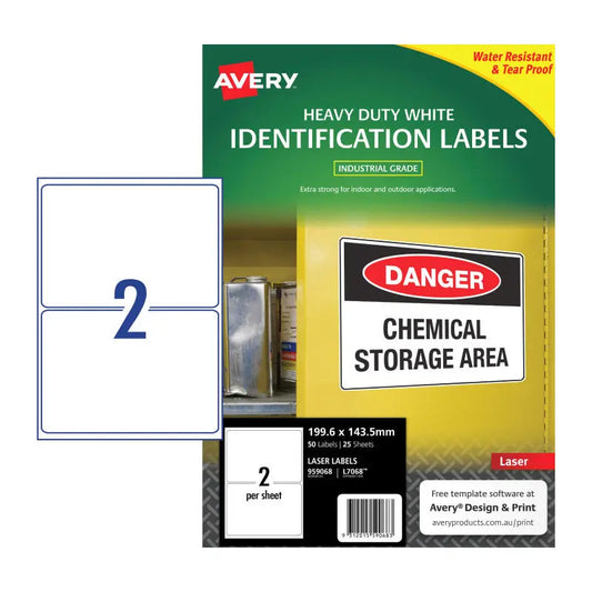 AV Laser Lbl HD L7068 2Up Pk25 Avery