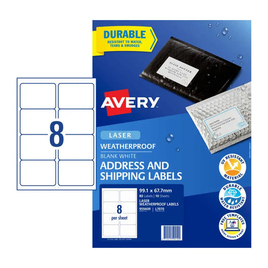 Avery Laser Lbl L7070 8Up Pk10 Avery
