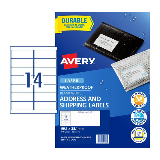 AV Laser Label L7073 14Up Pk10 Avery