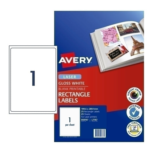 Avery Gloss Lbl L7767 1UP Pk 25