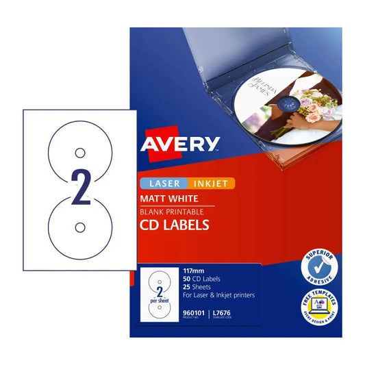 AV LIP Label CD/DVD L7676 Bx50 Avery