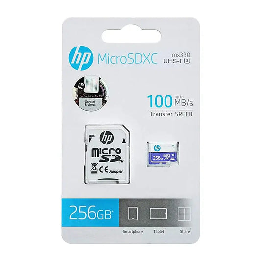 HP Micro SD U3/A1/V30 256GB – High-Speed MicroSDXC Card (HFUD256-MX330) HP