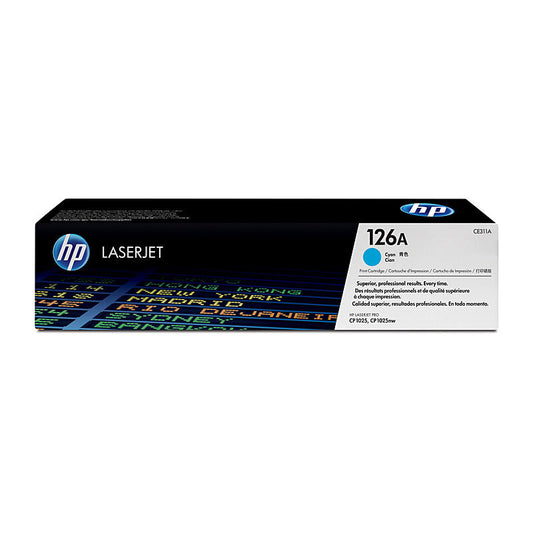 HP 126A Cyan LaserJet Toner Cartridge CE311A – Approx. 1,000‑Page Yield