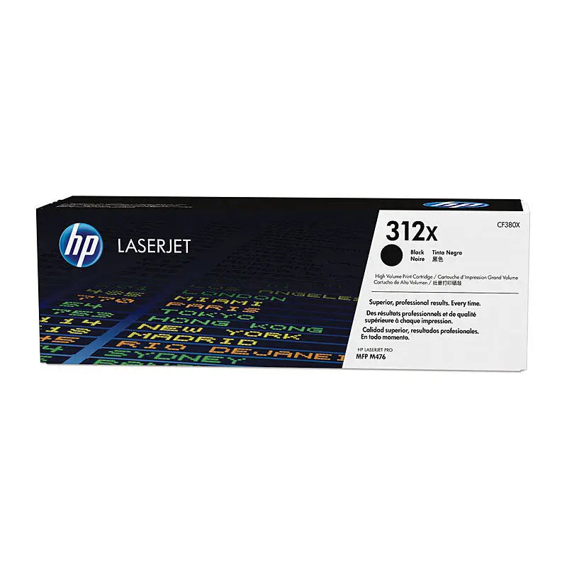 HP 312X High‑Yield Black LaserJet Toner Cartridge CF380X – Approx. 4,400‑Page Yield HP