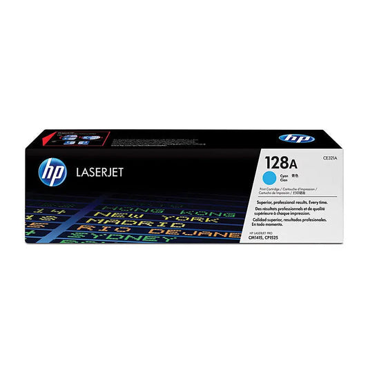 HP 128A Cyan LaserJet Toner Cartridge CE321A – Approx. 1,300‑Page Yield HP