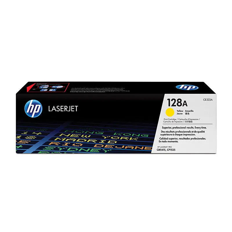 HP 128A Yellow LaserJet Toner Cartridge CE322A – Approx. 1,300‑Page Yield HP